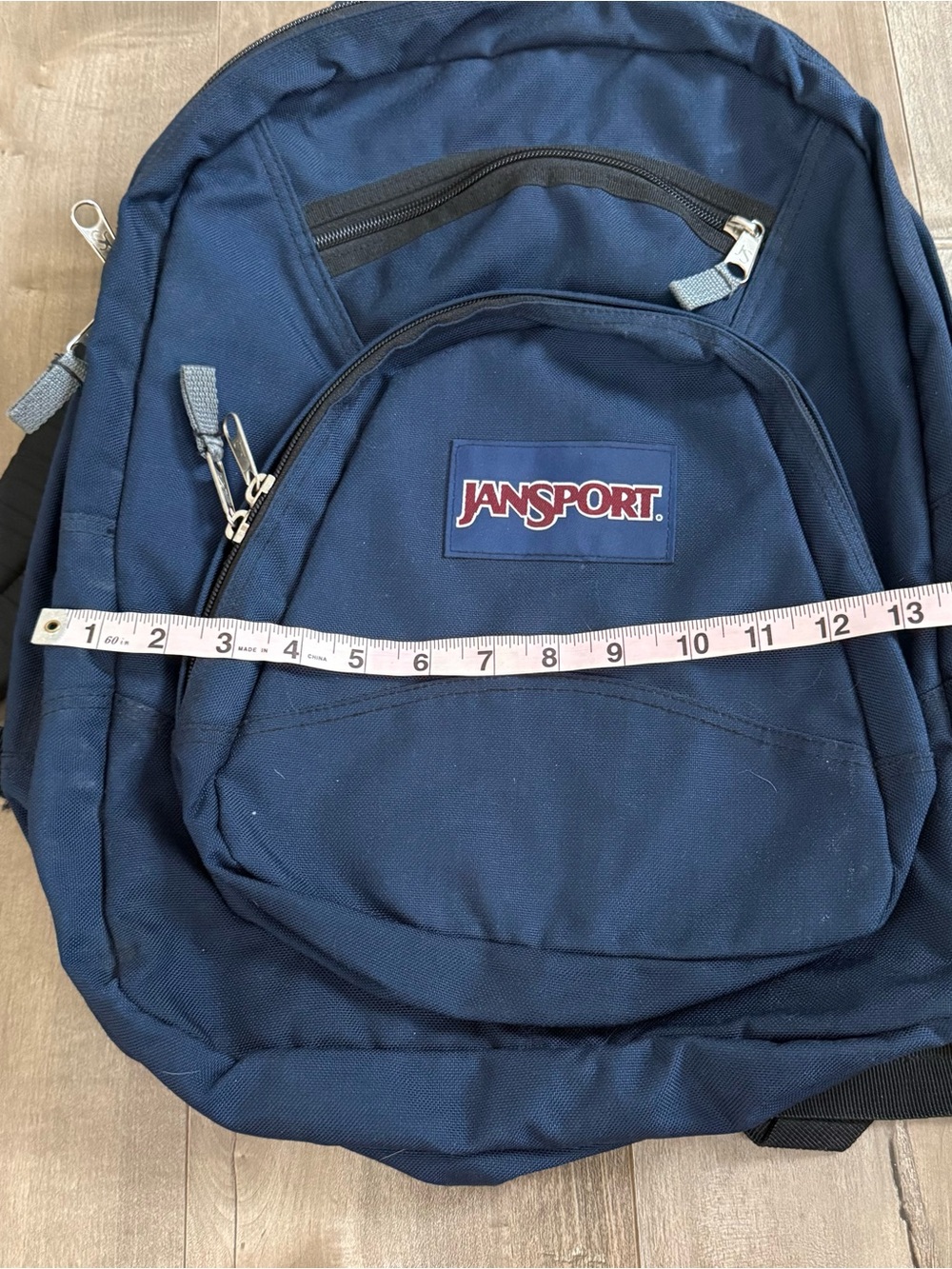 JanSport Backpack Navy Blue Unisex Back to School Large Adjustable Zip - Picture 4 of 10